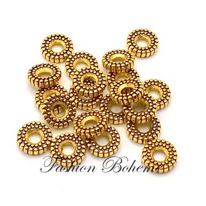 x 20 Interlayer toothed beads in gilded metal 8 mm