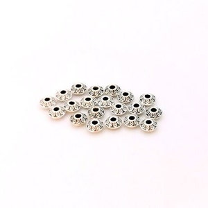 20 Perles soucoupes intercalaire métal argenté 6 mm image 4