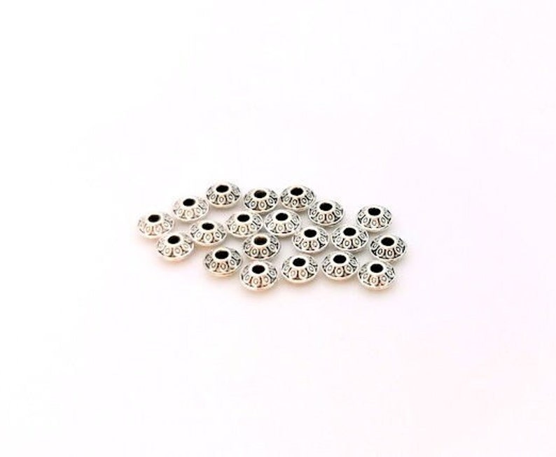 20 Perles soucoupes intercalaire métal argenté 6 mm image 4