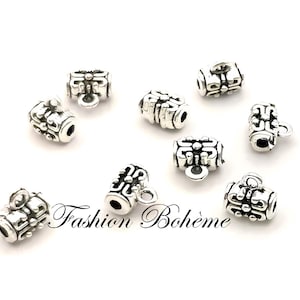 Lot De 10 Bélières (liens De Suspension) 7x4 Mm En Argent Tibétain - Neuf - Pour Création De Bijoux