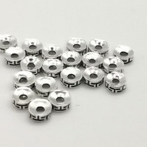 x 20 Tibetan Spacer Beads in Silver Metal 7.3 mm image 5