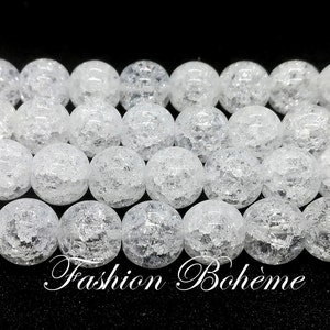 X 1 brin perles craquelé cristal Quartz 6/8 mm 8 x 45 perles6 mm x 60 perles image 4