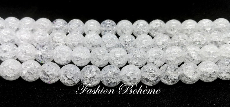 X 1 brin perles craquelé cristal Quartz 6/8 mm 8 x 45 perles6 mm x 60 perles image 4