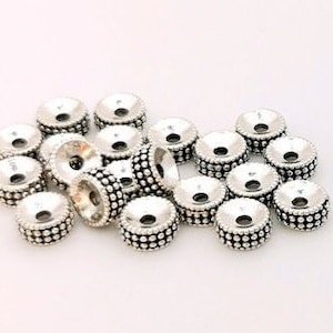 x 20 Tibetan spacer beads interlayer in silver-plated metal 7.5 mm image 2