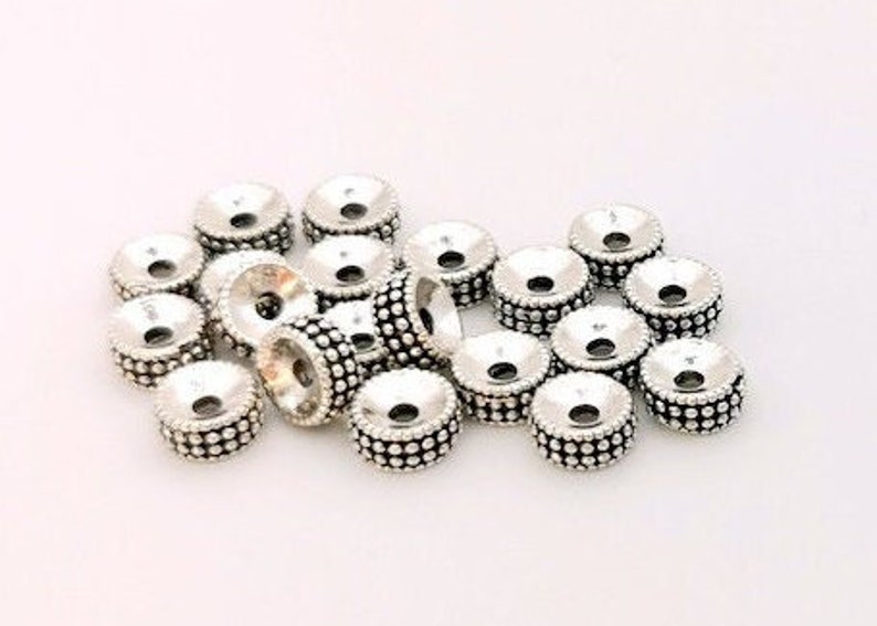 x 20 Tibetan spacer beads interlayer in silver-plated metal 7.5 mm image 2