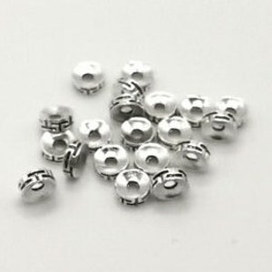 x 20 Tibetan Spacer Beads in Silver Metal 7.3 mm image 2