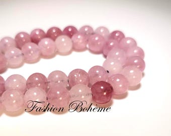 X 20 perles en pierre naturelle Kunzite 6/8 mm
