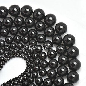10 x 20 naturliga svarta onyxpärlor 6/8/10 mm