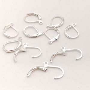 x 10 x 20 Sleeper earring holders, 925 silver plated image 1