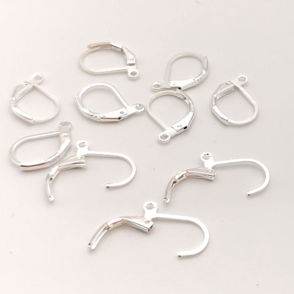 x 10 x 20  Dormeuses supports boucles d'oreille, plaqué Argent 925