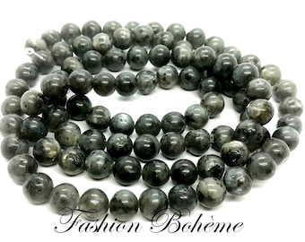 1 strand of natural Labradorite larvikite beads, 6/8 mm (6 mm x 60 beads) (8 mm x 45 beads)
