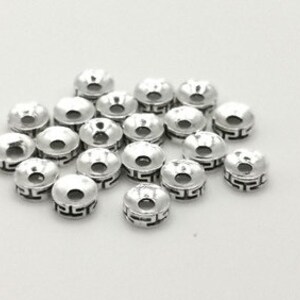 x 20 Tibetan Spacer Beads in Silver Metal 7.3 mm image 4