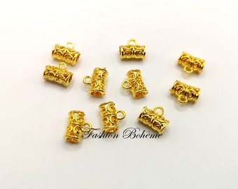 x 10 Antique Tibetan golden bails 11 x 5.3 mm