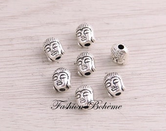 x 5 Buddha head charms 7. 2 x 8. 8 mm / 9 x 10.5 mm