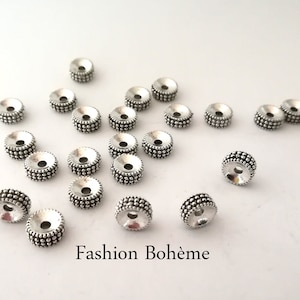 x 20 Tibetan spacer beads interlayer in silver-plated metal 7.5 mm image 5