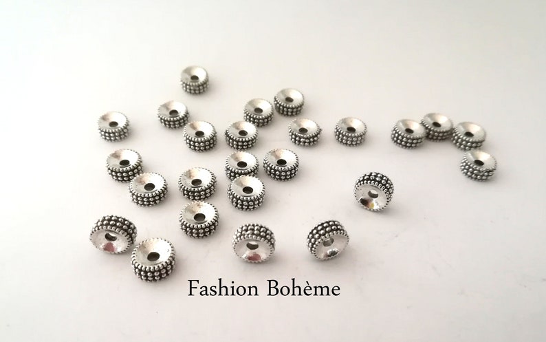 x 20 Tibetan spacer beads interlayer in silver-plated metal 7.5 mm image 5