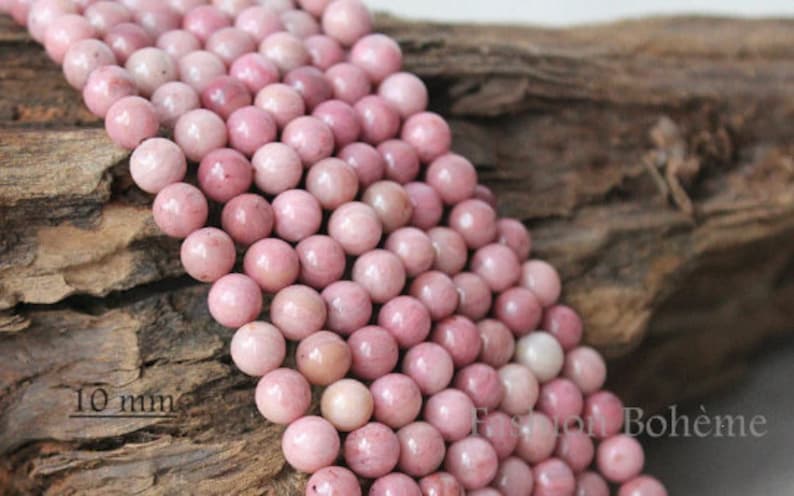 X10 x 20 natural pink Rhodochrosite beads 6/8/10 mm image 8