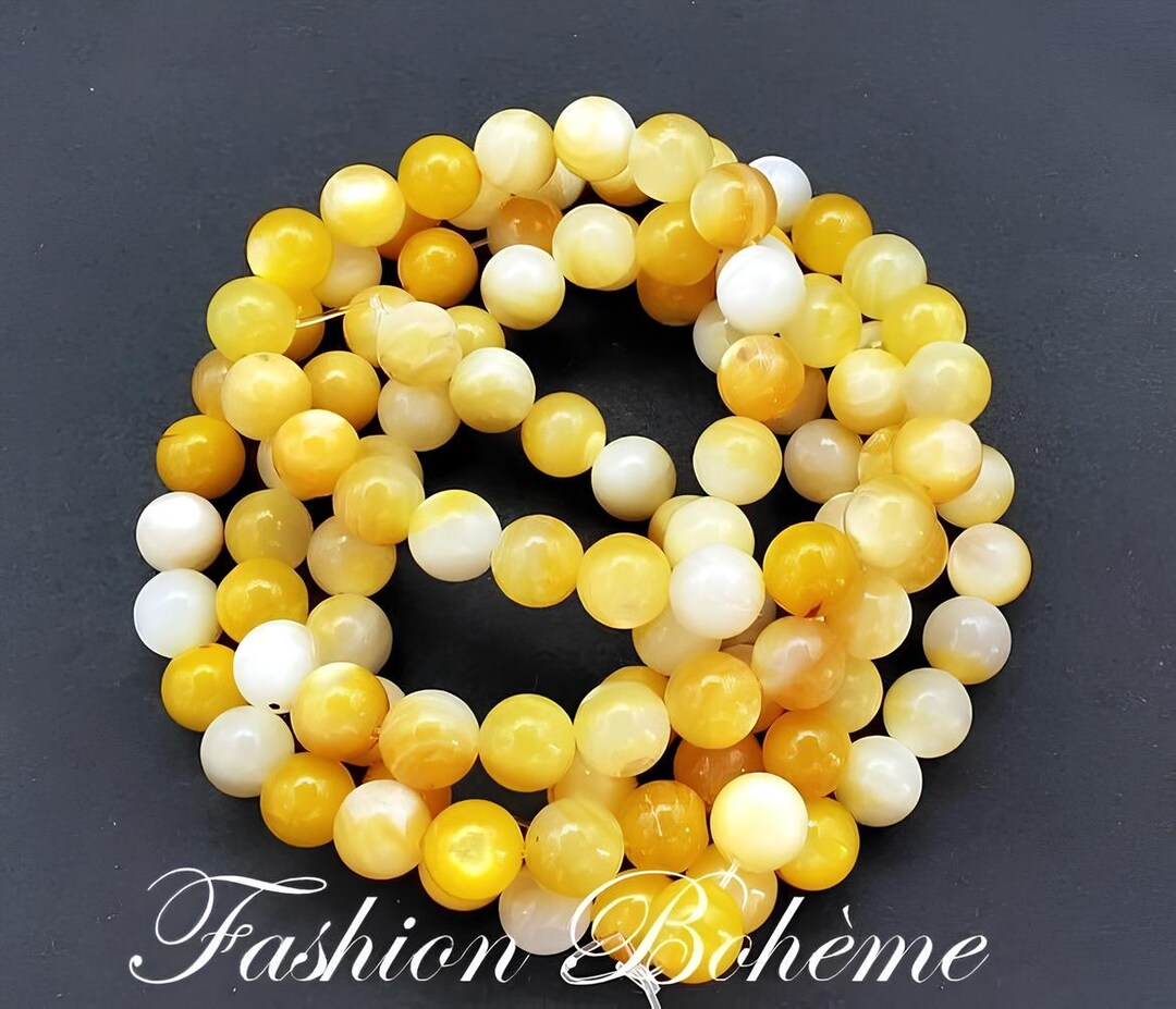 X 10 Natural Yellow Sea Shell Beads 7mm - Etsy