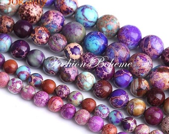 Lot De 5 Perles En Jaspe Sédimentaire 8mm - Bleu Ciel Pastel - Pour Créations Bijoux