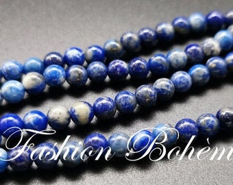 X 10 perles naturelles Lapis Lazuli 5.8/6.5 / 7.7/8.5 mm Grade A