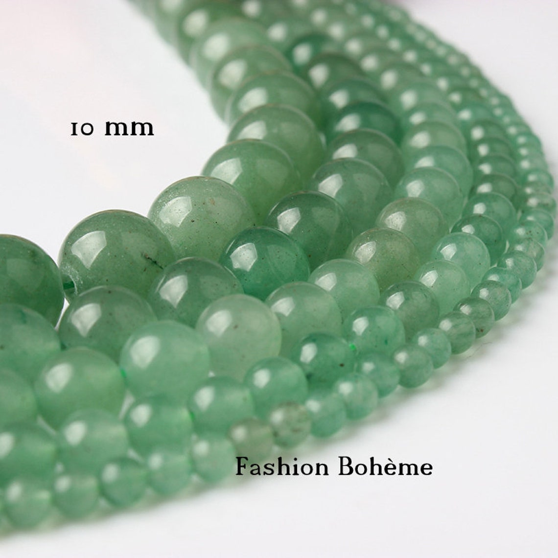 Lot De 24 Perles En Aventurine Naturelle - 8 Mm - Vert - Pour Création De Bijoux - Neuf