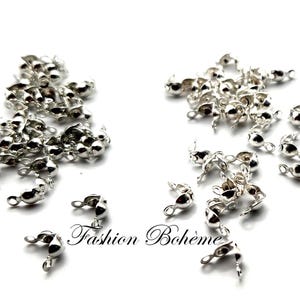 x 100 Cache Nœuds argenté 4 x 8 mm ( deux couleurs au choix)