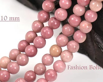 10 x 20 natural pink Rhodochrosite beads 6.6/8.2/8.5/8.7/8.9/10 mm