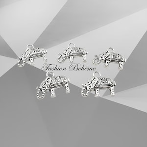 x 5 Small Elephants charms 13 x 17 mm