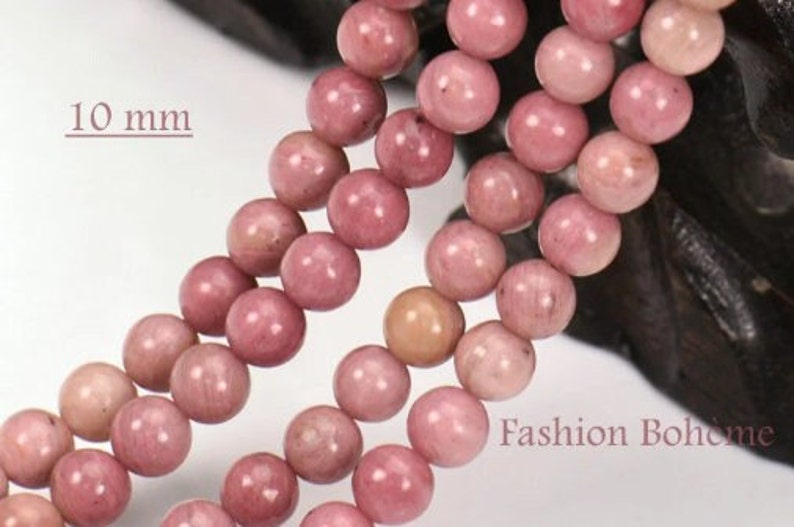 X10 x 20 natural pink Rhodochrosite beads 6/8/10 mm image 7