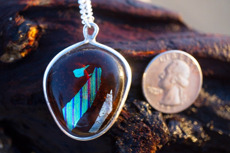 Kauai made Kauai brown scarab sea glass Dichroic,Hawaiian sea glass Sea glass jewelry Genuine sea glass Hawaiian jewelry