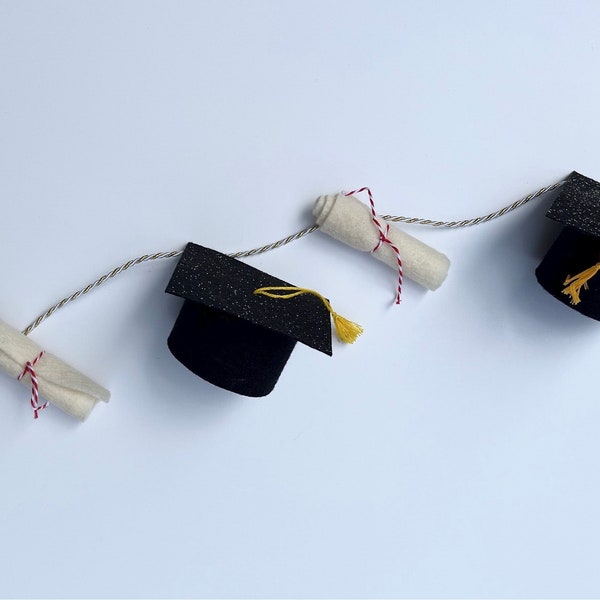 Guirlande de finissants | Décoration de remise des diplômes | Casquette et diplôme | Décoration de fête pour les diplômés | Bannière des diplômés