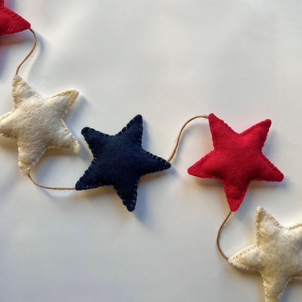 Pop patriotique | Guirlande du 4 juillet | Bannière patriotique | Guirlande du jour de l'indépendance | Bannière étoilée | Guirlande rouge, blanc et bleu