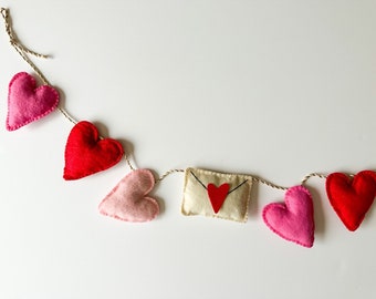 Love Letters | Valentine's Day | Valentines Decor | Felt Garland | Flay Lay | Heart Decor