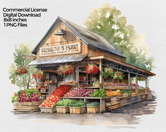 Rustikale Bauernmarkt Clipart, Gemüse Stand Png Bild, Herbst Herbst Clipart, Bauernhof Stand für Herbst Sublimation auf transparentem Hintergrund