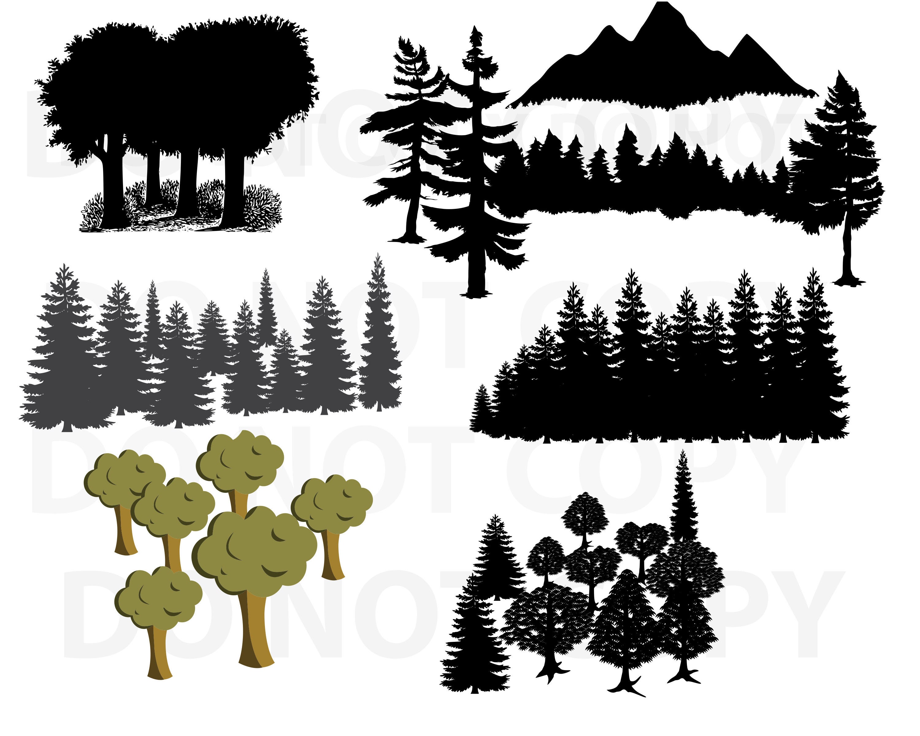 Tree SVG Forest silhouette Woods Svg Forest cut files for Cricut Forest