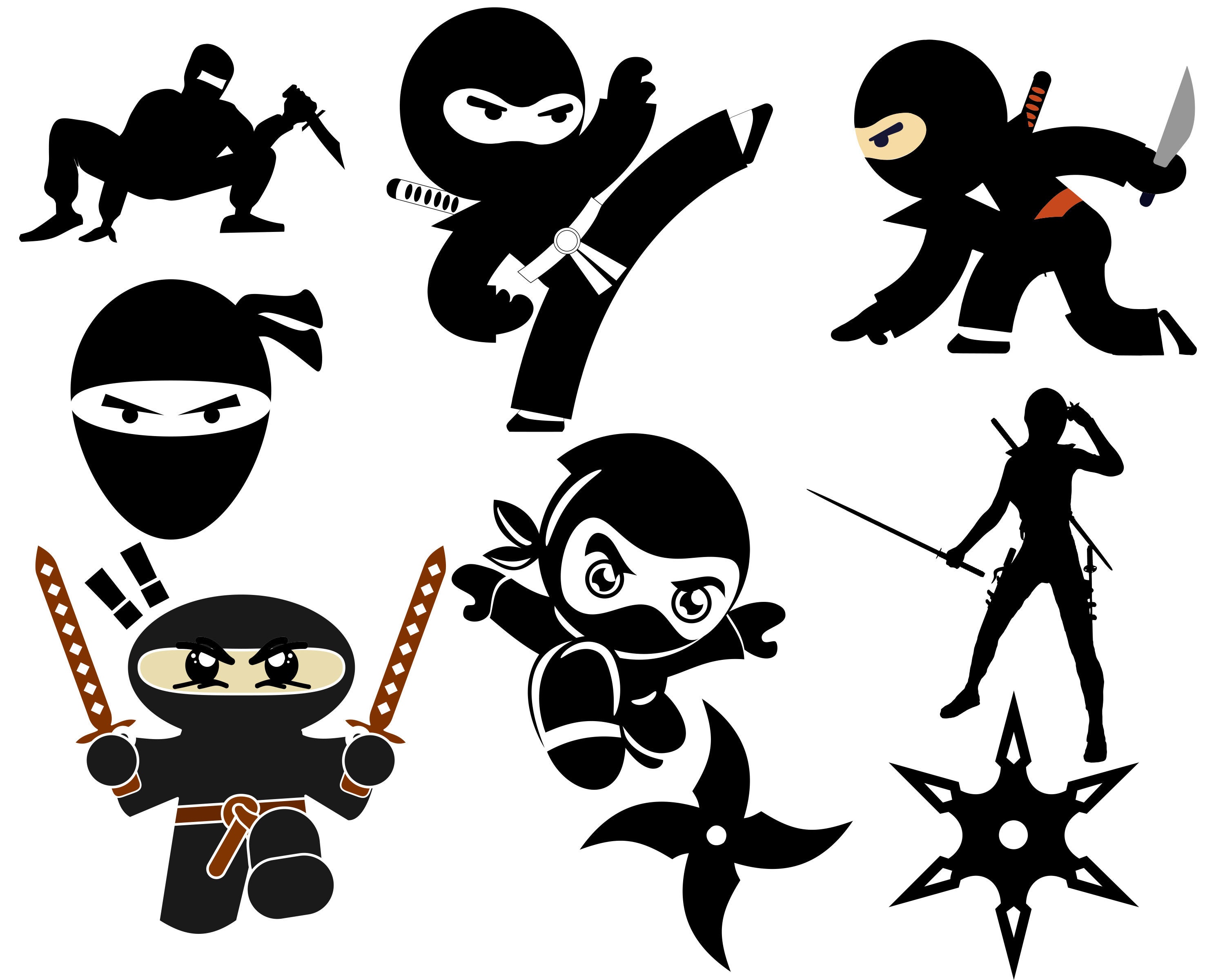 Ninja Kids Clip Art Set – Daily Art Hub // Graphics, Alphabets & SVG