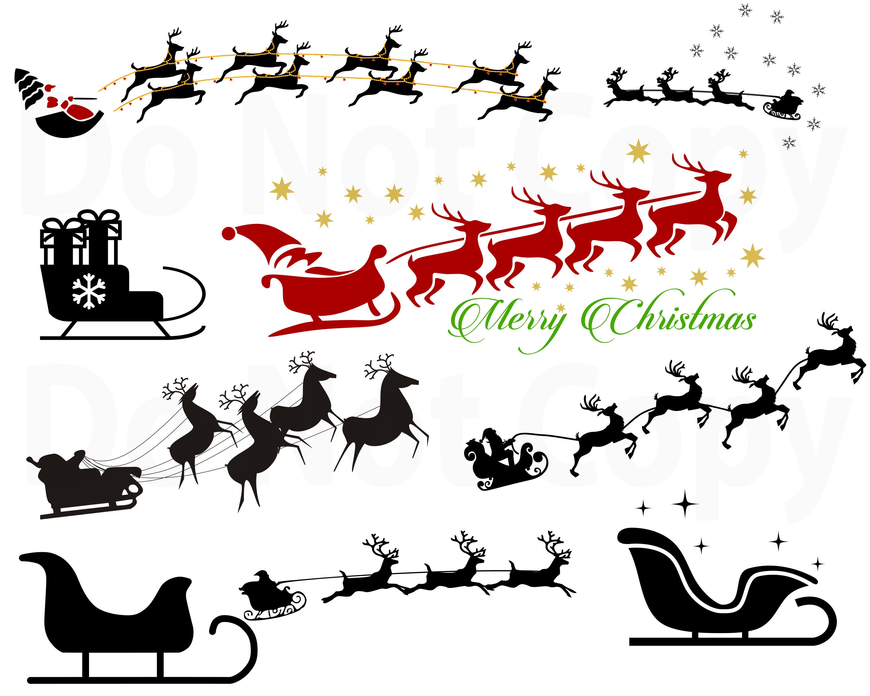 Santas Sleigh SVG Bundle Christmas Vector Image Christmas - Etsy UK