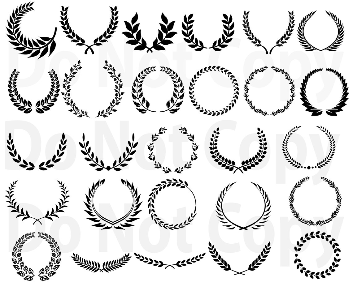 Laurel Wreaths SVG Bundle, Laurel Svg File for Cricut, Laurel Leaves ...