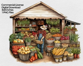 Bauernmarkt Clipart, Gemüse Png Bild, Herbst Herbst Clipart, Bauernhof stehen für Sublimation auf transparentem Hintergrund