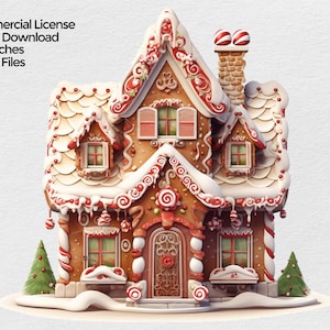 Gingerbread House Clipart, Gingerbread  House Christmas PNG file Clipart, Gingerbread cookie Sublimation Design, Transparent Background Png