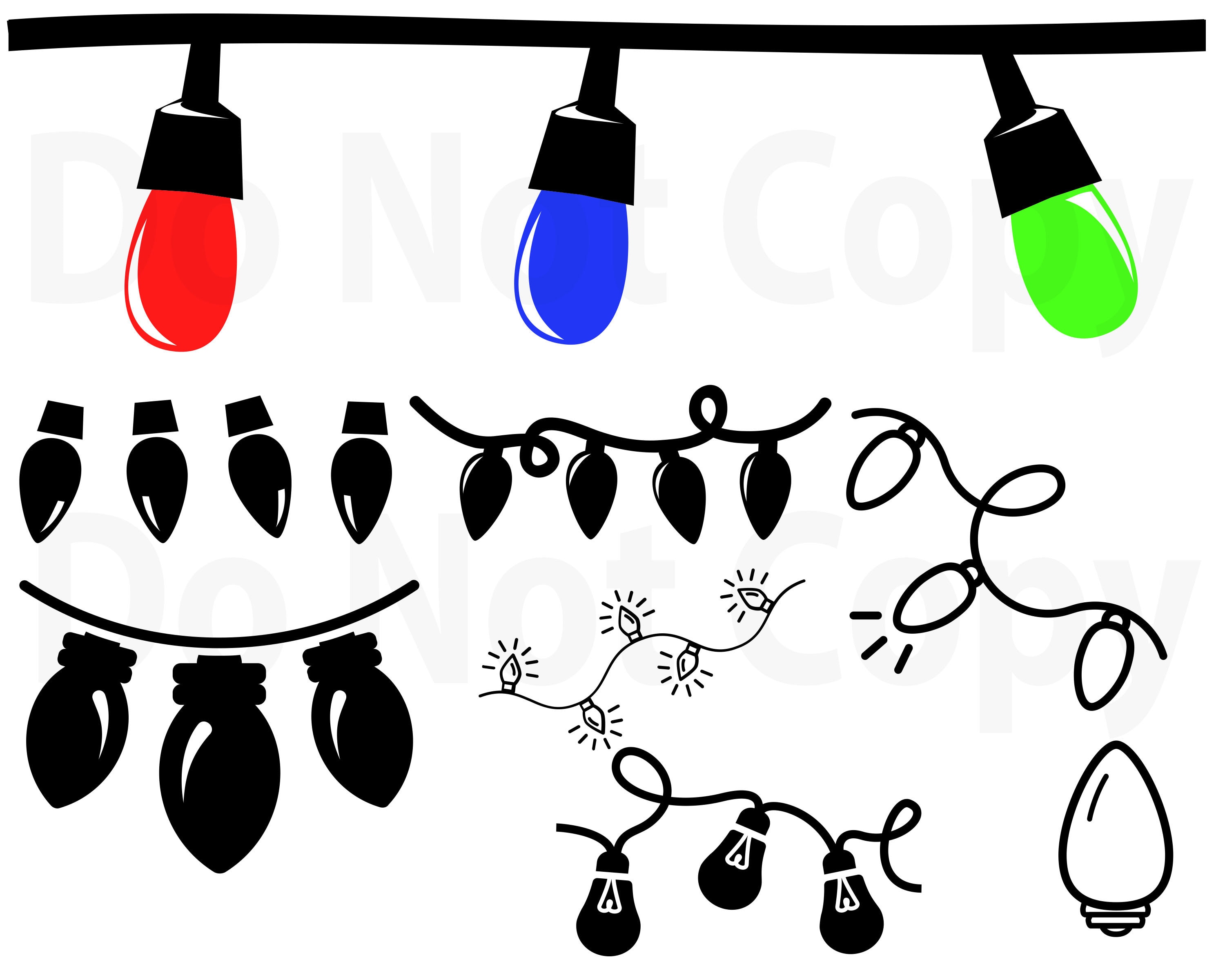 Christmas Lights SVG Bundle Tree Light svg file for cricut Etsy