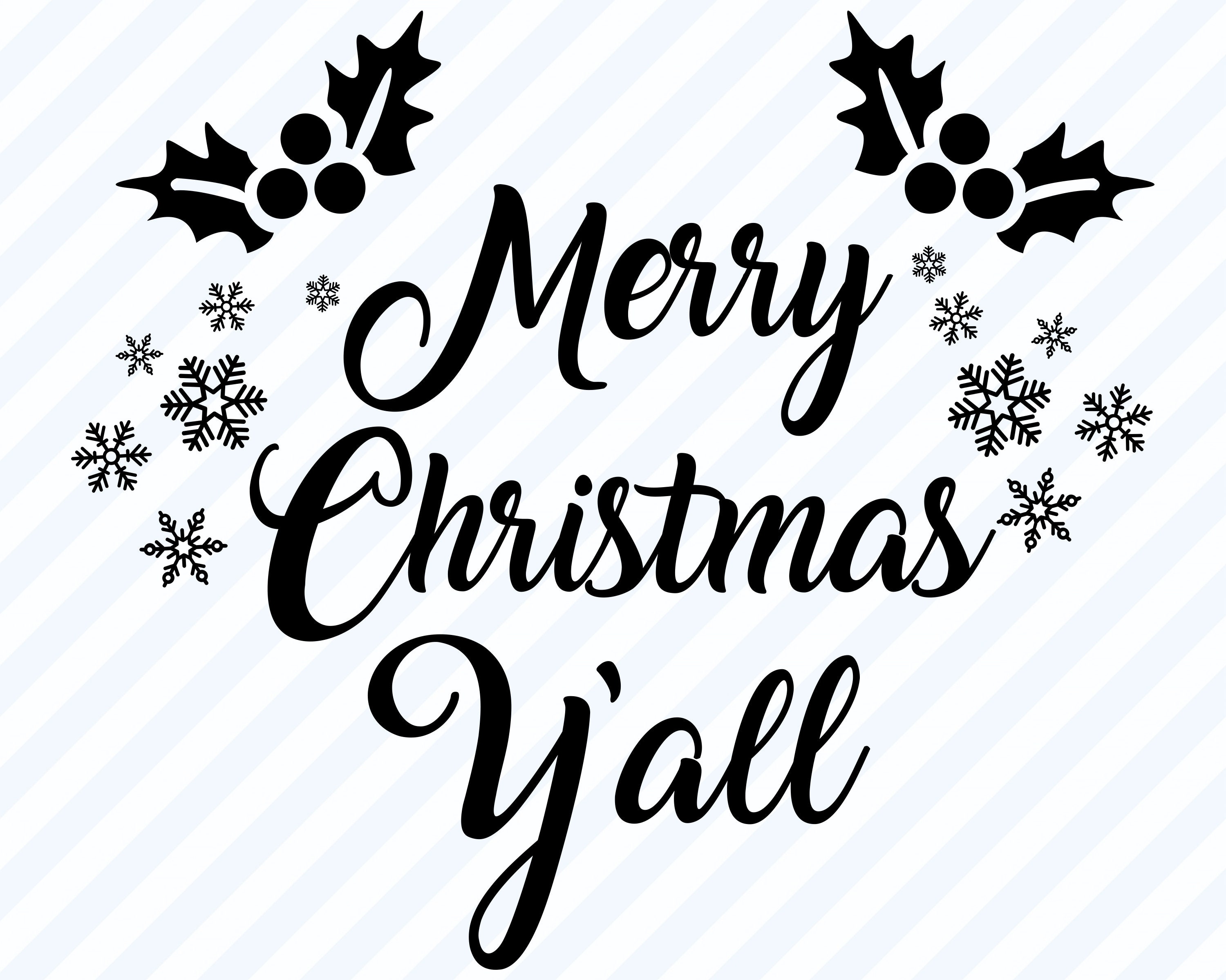 Download Merry Christmas Y All Svg Christmas Vector Image Etsy