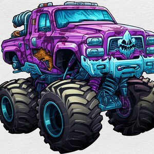 Monster Truck Clipart Png, Truck Graphic clip art, Monstertruck clipart sublimation designs with transparent background