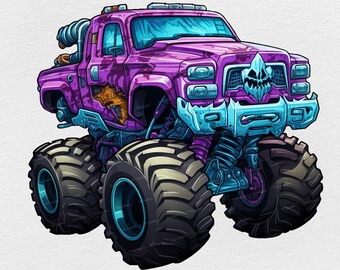 Monster Truck Clipart Png, Truck Graphic clip art, Monstertruck clipart sublimation designs with transparent background