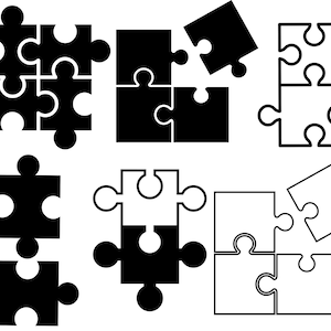 Puzzle SVG Bundle, Autism svg file for cricut,  Puzzle Pieces Design Elements Vector image, clip art svg, png, dxf, esp Autism awareness svg