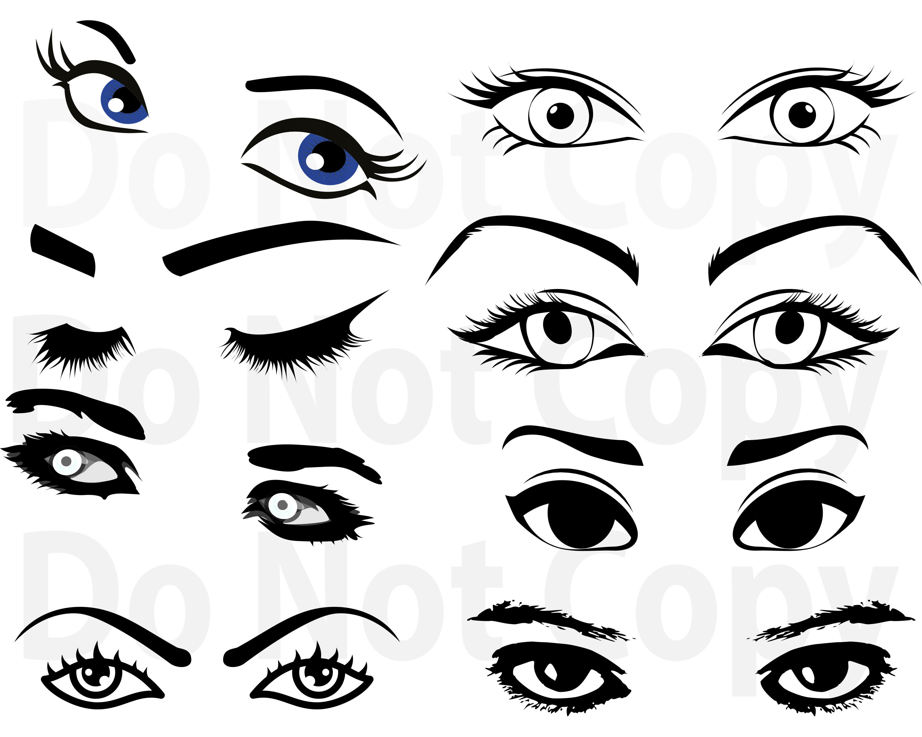 Eyes SVG Bundle Womans Eyes Svg File for Cricut Eyelash Svg Etsy