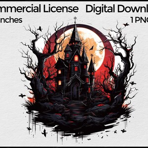 Haunted House Png  Image, Haunted castle Sublimation png clip art, Halloween clipart