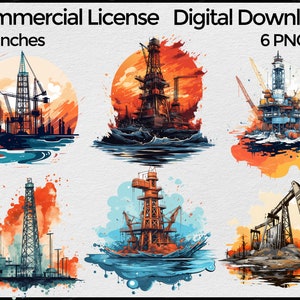 Oil rig Png  Image, Oil rig Sublimation png clip art, oil drilling clipart. Oil field clipart Bundle