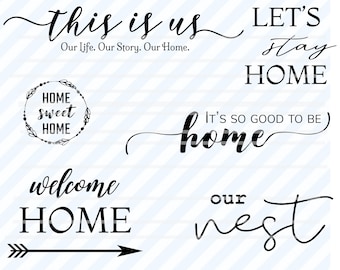 Farmhouse Home Signs SVG Bundle, SVG file for cricut,  Svg for Signs, This is us svg, Welcome home svg, Lets stay home svg, Home sweet home