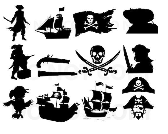 Pirate Svg Bundle Pirate Ship Vector Svg File For Cricut Etsy